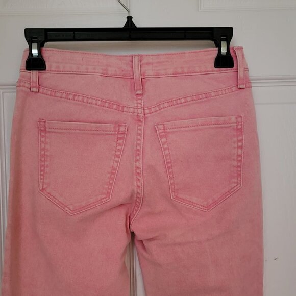 FRAYED Jordan Midrise Ankle Skinny Pink Jeans Size 00/24 RARE FIND Rare Color - Picture 12 of 13